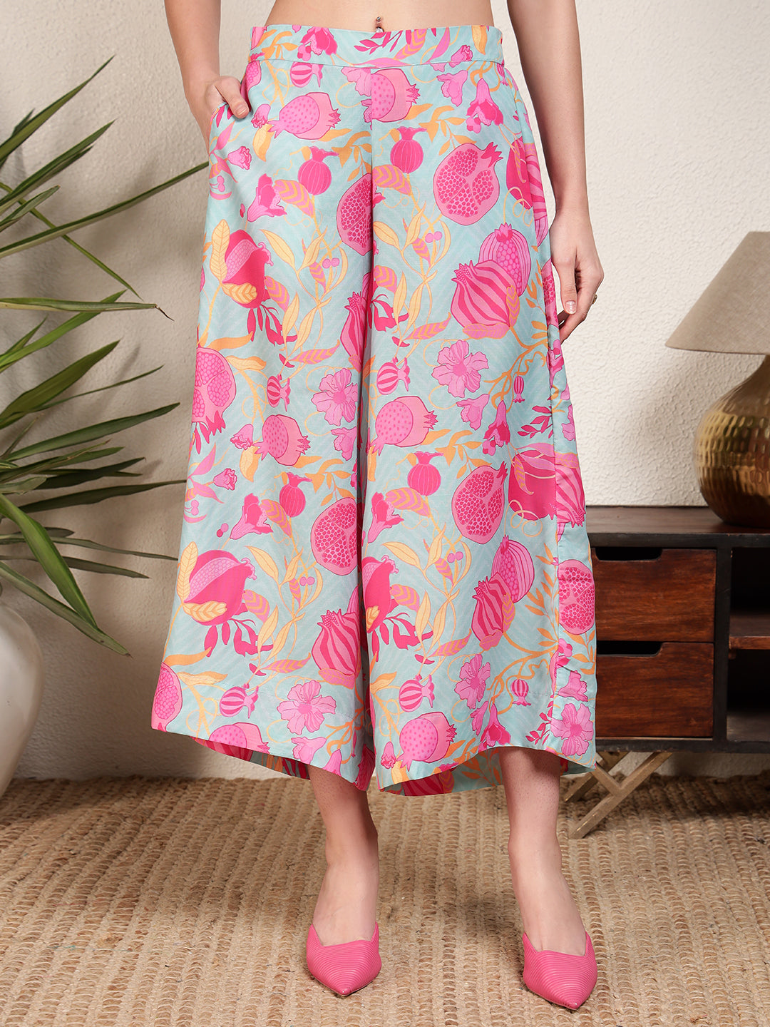 Modsik Women's Relaxed Fit Floral Print Shirt and Pant Co-ord Set