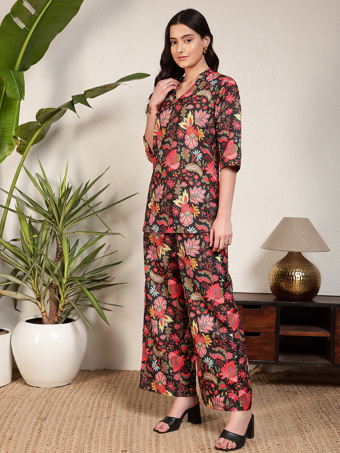 Modsik Floral Tunic and Pant Co-ord Set for Women and Girls