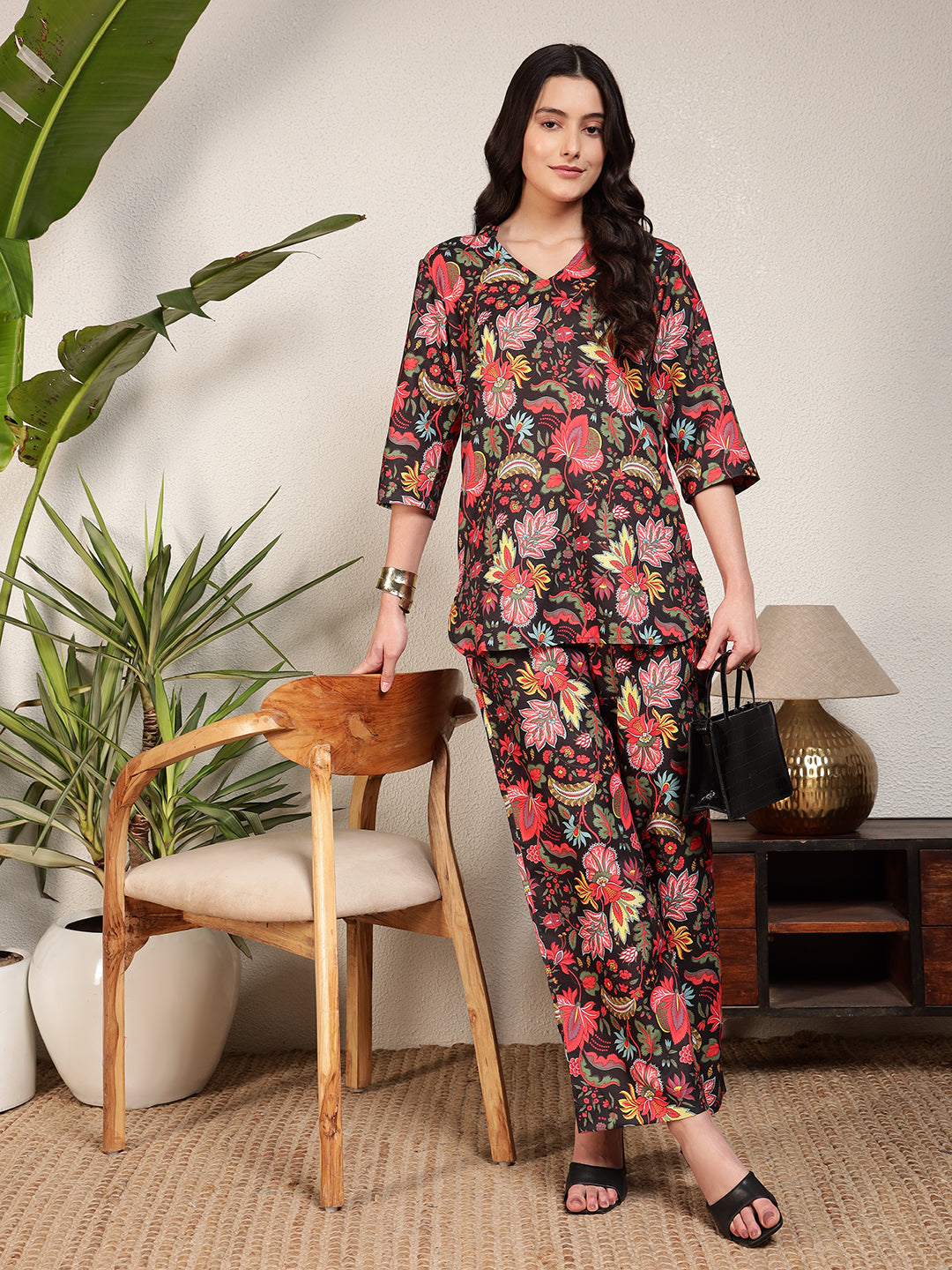 Modsik Floral Tunic and Pant Co-ord Set for Women and Girls