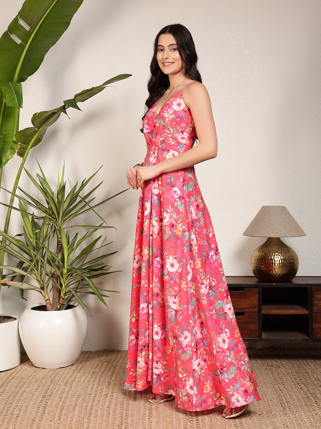 Modsik Elegant Floral Sleevless Maxi Dress