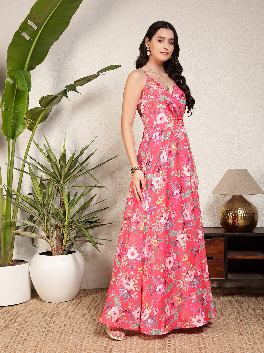 Modsik Elegant Floral Sleevless Maxi Dress